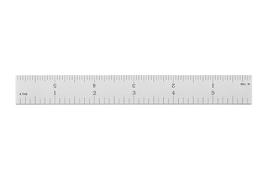 PEC Tools High Precision Metal Ruler, 6 Inch Rigid Machinist Rule, 4R Graduation - Image 3