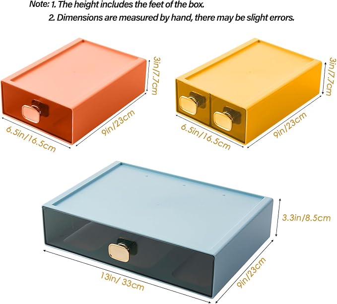 Large Desk Drawer Organizer 13"x9"x3.3" Stackable Desktop Storage Organizer - Image 2