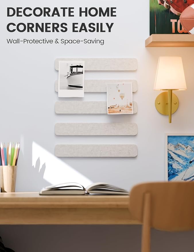 Fluxynara Cork Board Alternative Felt Strip Board 5-Pack 13"x2", Office Pin - Image 4