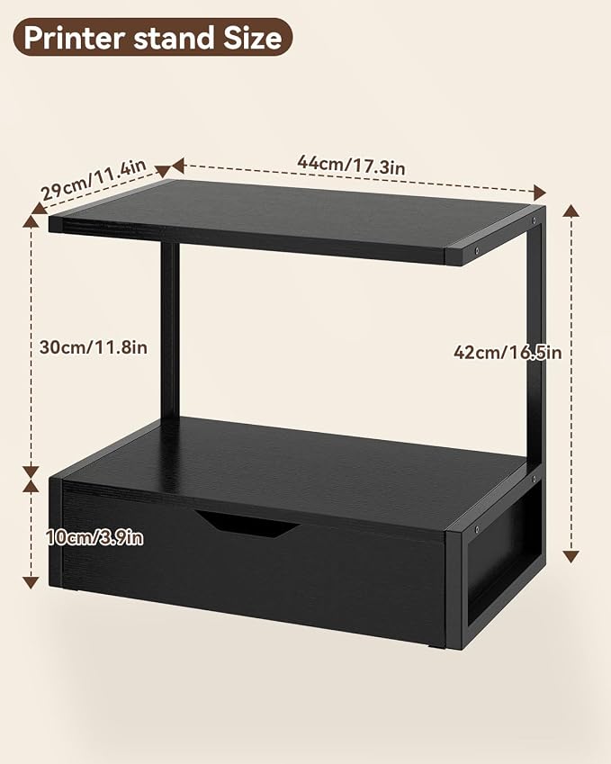 IBUYKE 2 Tier Desktop Printer Stand, Printer Table - Image 2
