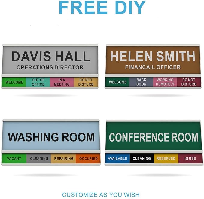 2-in-1 Aluminum DIY Name Plate, Reusable Custom Desk Name Plate - Image 5