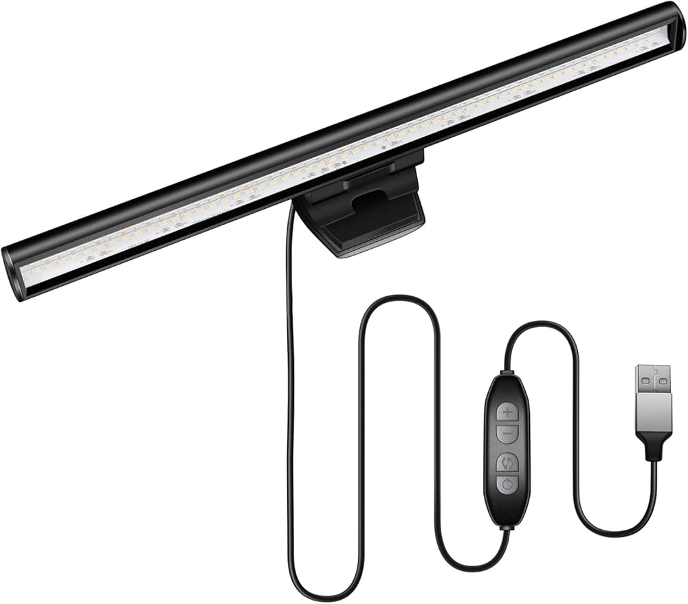 Laptop Monitor Light Bar, USB e-Reading LED Task Lamp, 3 Adjustable Color by HomeYouMe