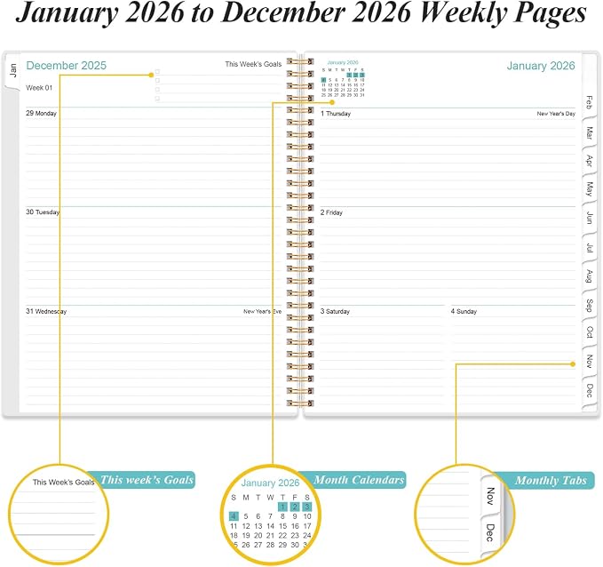 2026 Planner - 8.5" x 11" Planner 2026 from January 2026 to December 2026 - Image 3