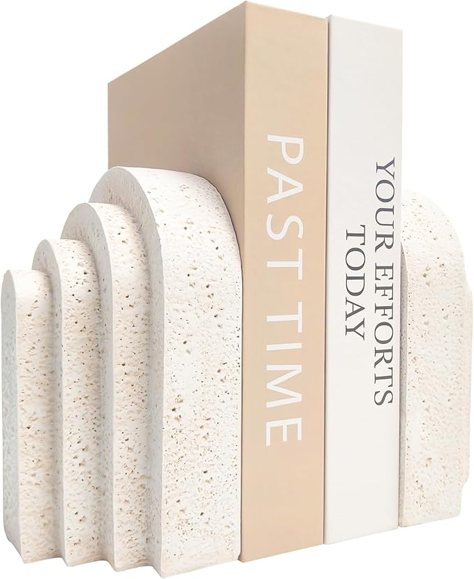 Heavy Duty Book Ends for Shelves, Decorative Book Stopper for Shelves, Resin by GUSFREUD