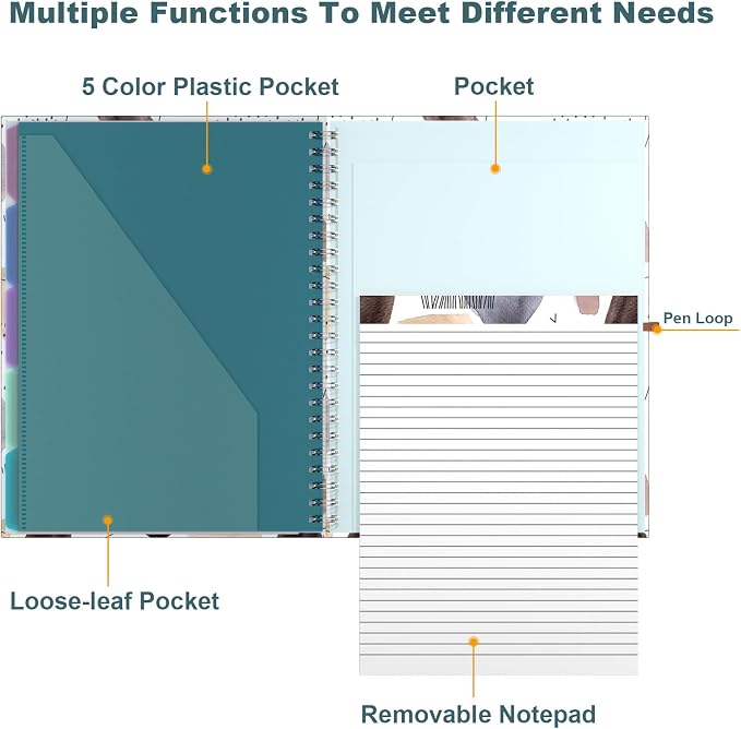 Hongri Clipboard Folio with Refillable Lined Notepad, 8.5 x 11 Folders with - Image 4