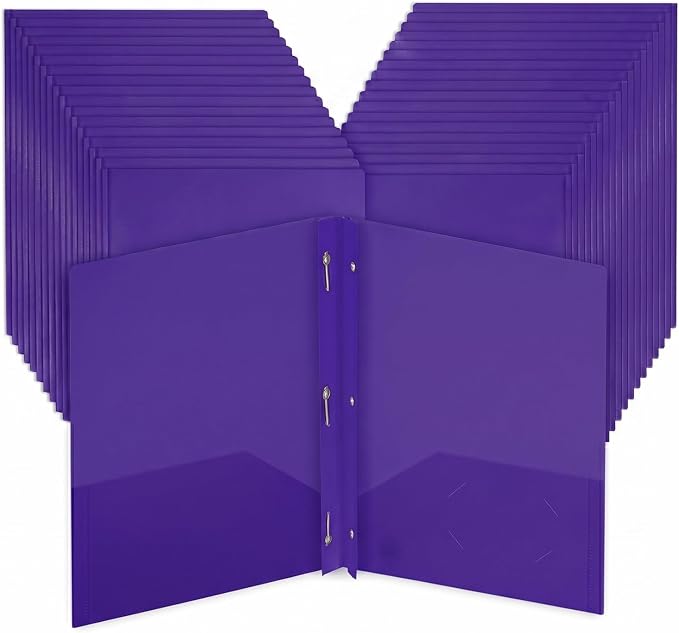 Mr. Pen- Plastic Folders with Pockets and Prongs, 36 Pack, Letter Size | Letter by MrPen