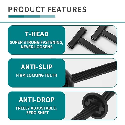 Nylon Universal Cable Tie Buckle, Zipper Clips - Image 3