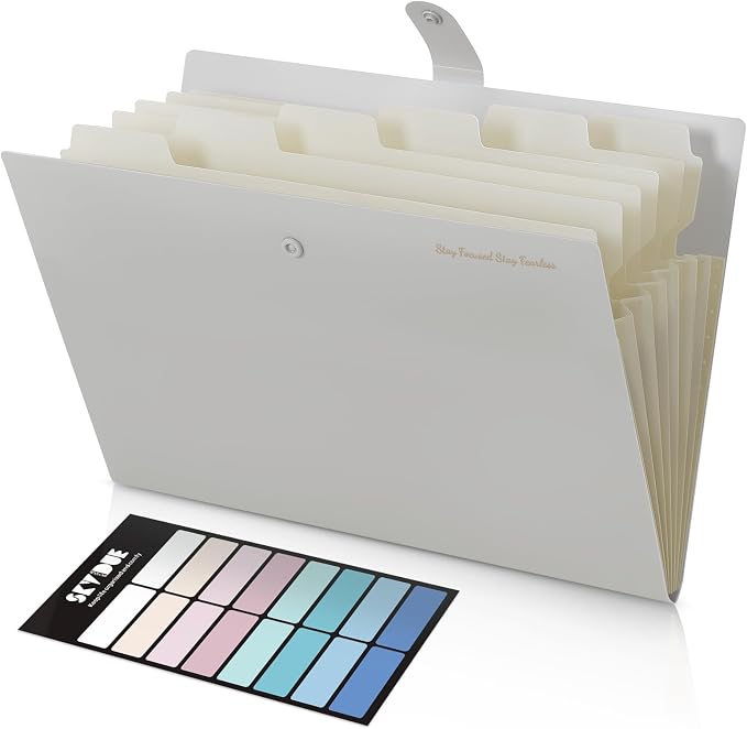SKYDUE 7-Pocket Expanding File Folder, Professional Accordion Document Organizer by SKYDUE