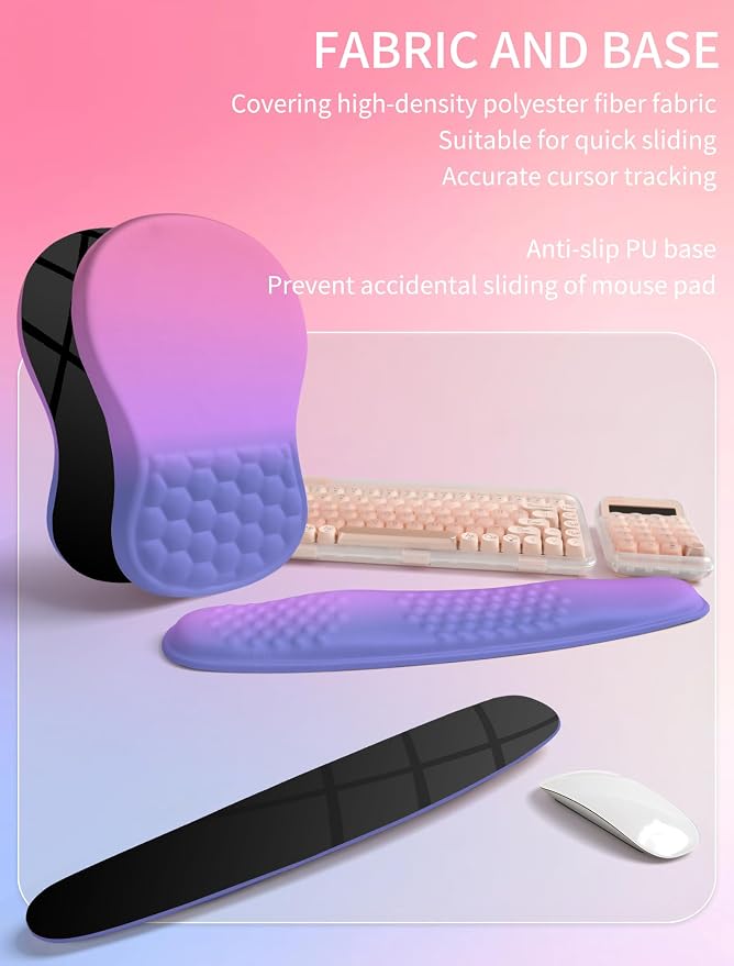 Hokafenle 2in1 Combination, Wave Keyboard Wrist Rest and Ergonomic Curvature - Image 6