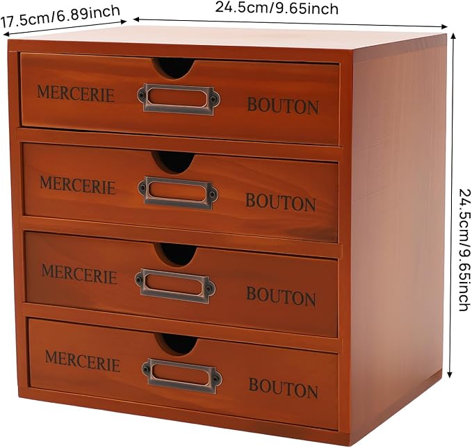 4-Tier Desktop Storage Cabinet, Antique Desktop Organizer Desktop Storage Box - Image 2