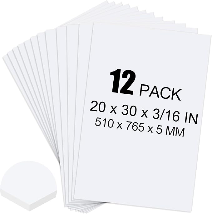 ToLanbbt 12 Pack White Foam Board, Displaying by ToLanbbt