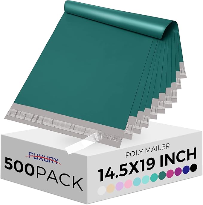 Fuxury 500 Pcs Poly Mailers 14.5x19 Inch, Bulk Shipping Bags by Fuxury