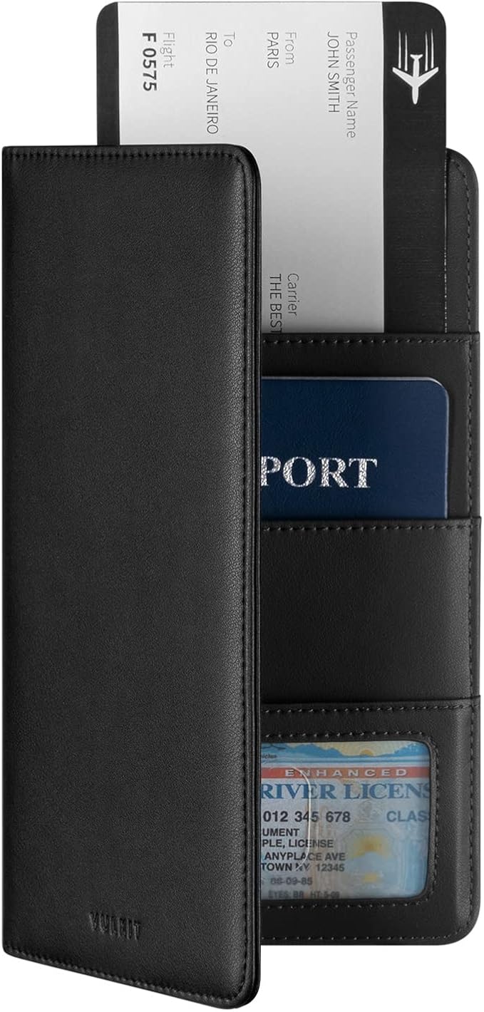 VULKIT Passport Holder Wallet RFID Blocking Travel Wallet by VULKIT