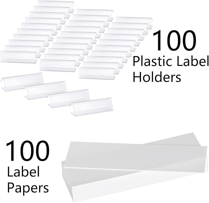 Hedume 100 Pcs Plastic Label Holder - Image 2
