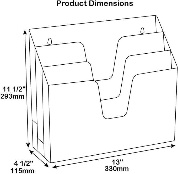 Acrimet Horizontal Triple File Folder Holder Organizer, Open Top Desktop - Image 3