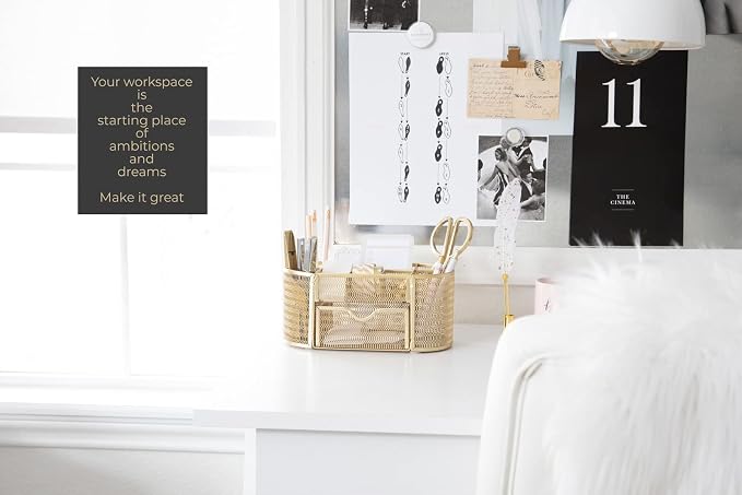BLU MONACO | Gold Desk Organizer Set - Image 2