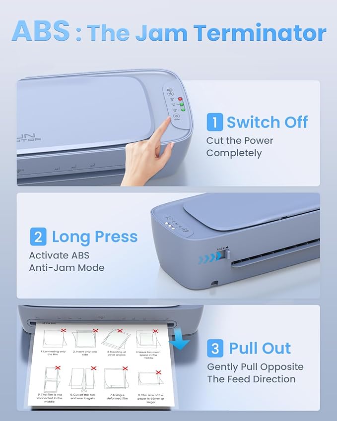 13 Inch Laminator Machine 11x17 with Laminating Sheets Personal Laminator for Teachers, 60S Warm Up Cold Thermal Lamination Machine for Home Office, A3 Laminating Machine Portable Paper Laminate Kit-DeskLoop Office