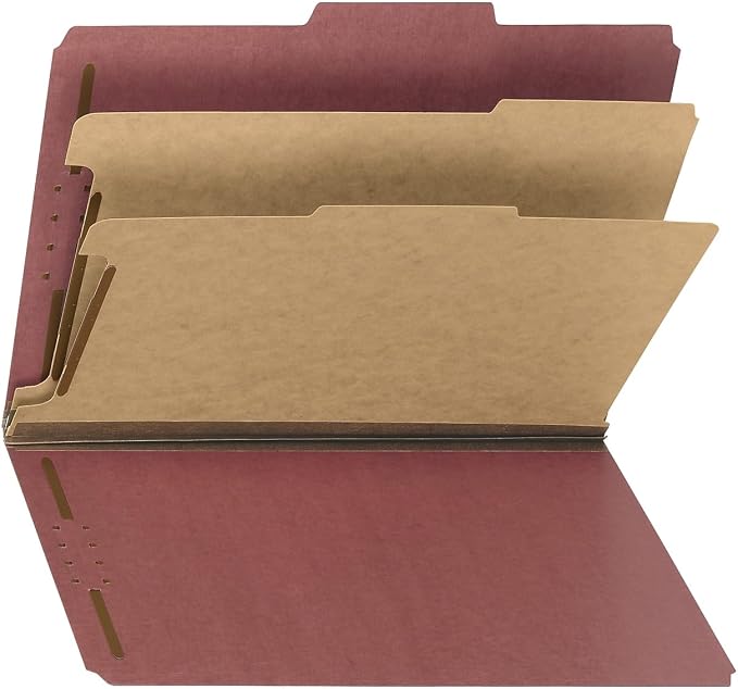 Smead 100% Recycled Pressboard Classification File Folder, 2 Dividers, Letter - Image 3