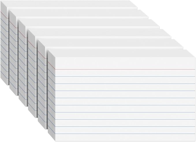 300PCS Index Cards 3 x 5 Inch, Lined Flashcards Notecards, Flash Cards by WAYISUL