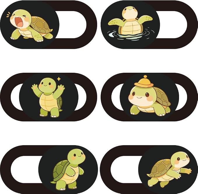 6Pcs 6 Styles Turtle Camera Cover Slide Cute Privacy Guard Accessories by PRESSINART