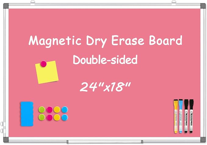 WALGLASS Magnetic Whiteboard 24"x18" Dry Erase White Board by WALGLASS