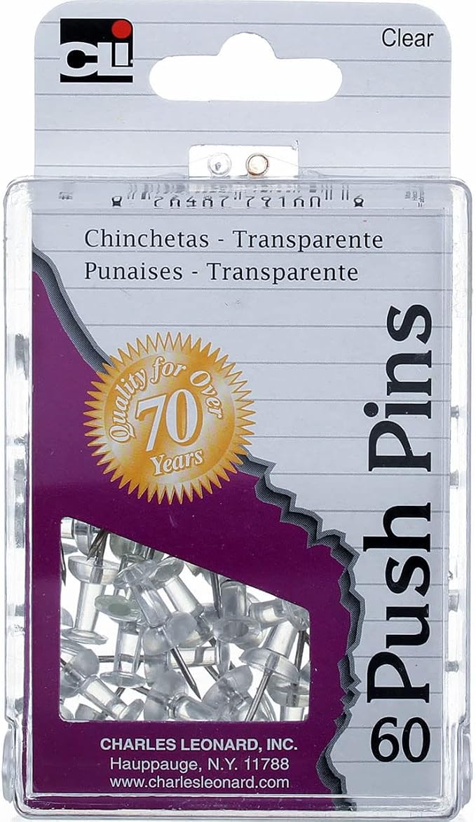 Charles Leonard Push Pins in Reusable Box - Image 2