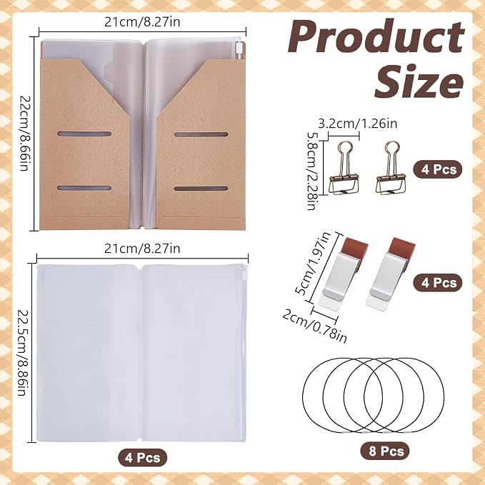 ORIGACH 4 Pack Travelers Notebook Accessories Kit Include Sleeve Holder - Image 2