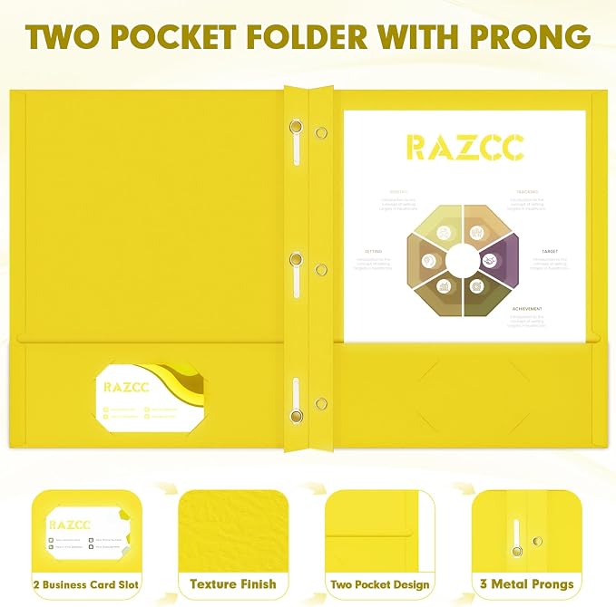 Two Pocket Folders, RAZCC 50 Pack Two Pocket Folders - Image 3