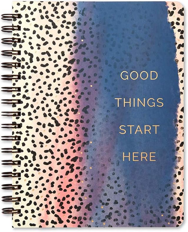 Compendium Spiral Notebook - Good Things Start Here — A Designer Spiral Notebook with 192 Lined Pages, College Ruled, 7.0”W x 9.25”H-DeskLoop Office