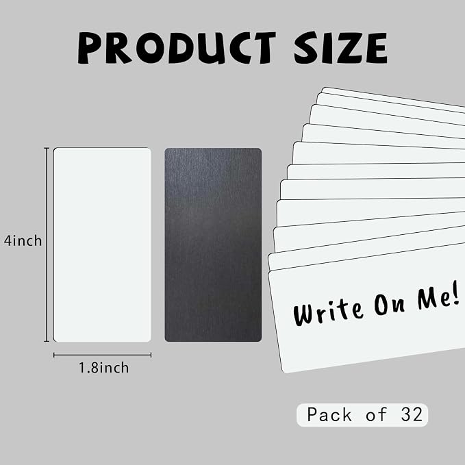 32Pcs Dry Erase Magnetic Labels Whiteboard Magnets Reusable Dry Erase Magnets - Image 2