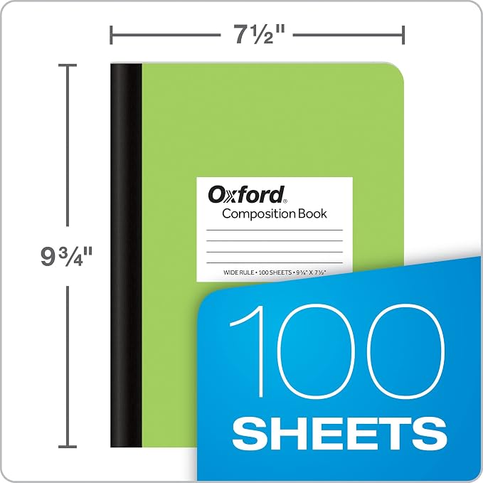 Oxford Composition Notebooks, Cover Colors Vary, Wide Ruled Paper, 9-3/4 x - Image 2