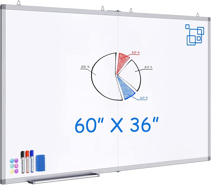White Board Dry Erase 60 x 36，maxtek Large Magnetic Whiteboard 5' X 3' Dry by Maxtek