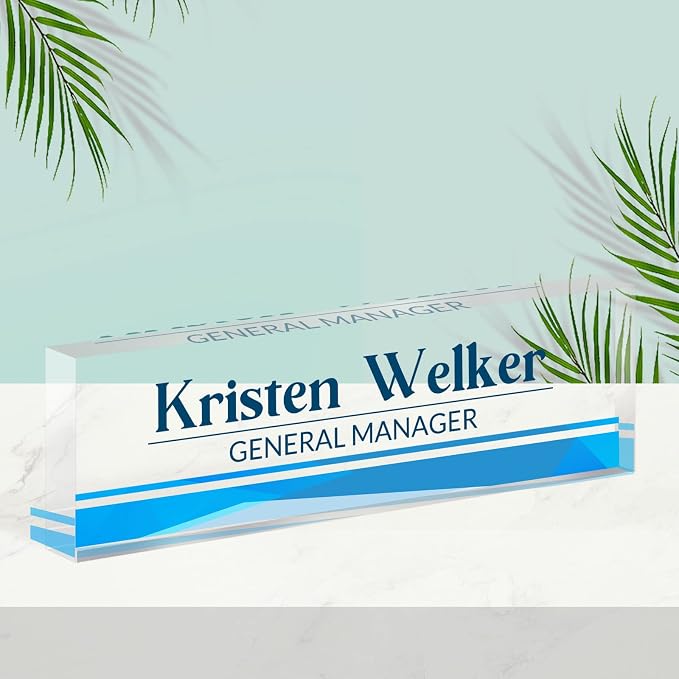 Personalized Desk Name Plate, Custom Acrylic Glass Name Plates - Image 6