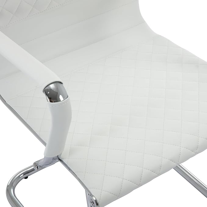 Office Guest Chairs - Set of 8 Modern PU Leather Desk Chairs with Mid Back, Ideal for Reception, Waiting Room, and Conference Rooms