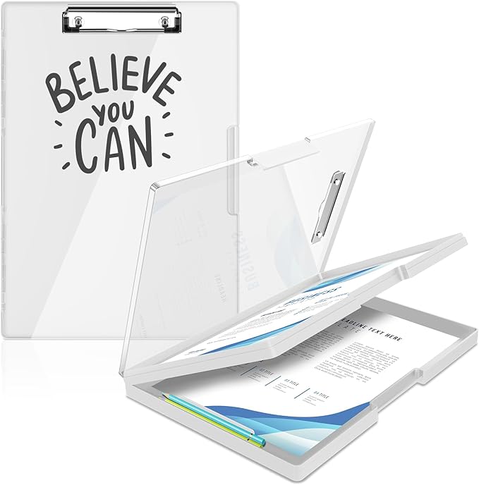 Sooez Clipboard with Storage, Heavy Duty Cleaview Clip Boards 8.5x11 with Dual by Sooez
