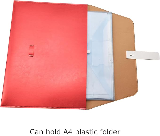 PU Leather A4 File Folder Large Document Holder Waterproof Envelope Folder Case - Image 5