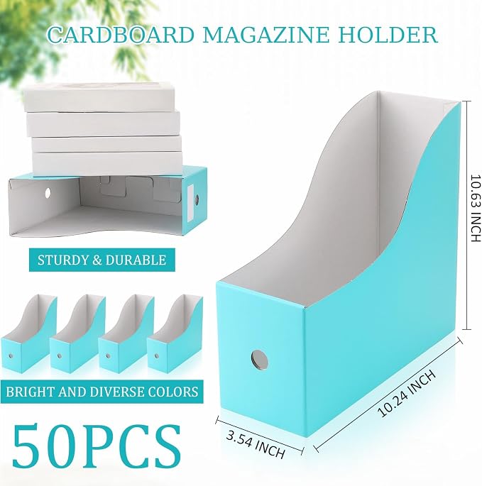 Geyee 50 Pcs Cardboard Magazine Holder Magazine File Holder Magazine Storage - Image 2