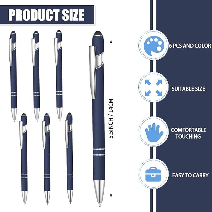 6 Pcs Blue Ink Ballpoint Pen - Image 2