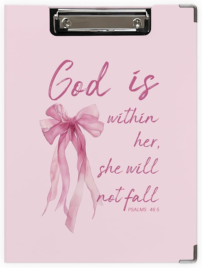 Coquette Pink Bow Christian Clipboard Folio by Unknown