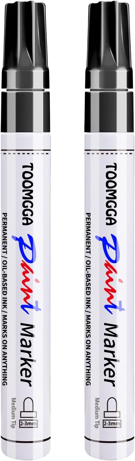 TOOMGGA Black Paint Pens Permanent Paint Markers by TOOMGGA