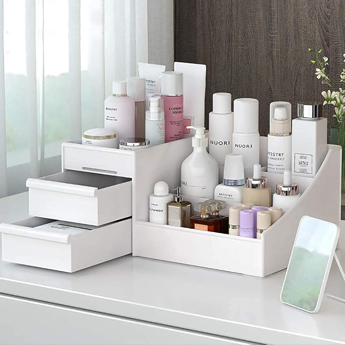 Large Makeup Capacity Cosmetic Storage Box Skin Care Organizer Jewelry by HASPINH
