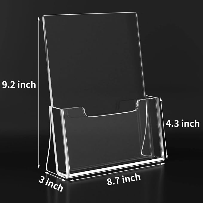 HIIMIEI Brochure Holder 8.5 x 11 inches, Acrylic Flyer Holder - Image 2