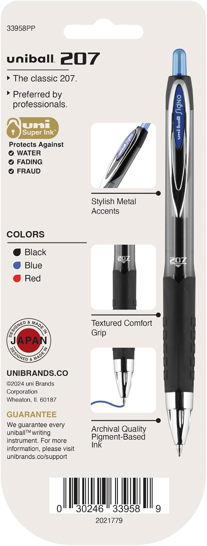 uniball 207 Retractable Gel Pens, Medium Point, 3 Pack - Image 8