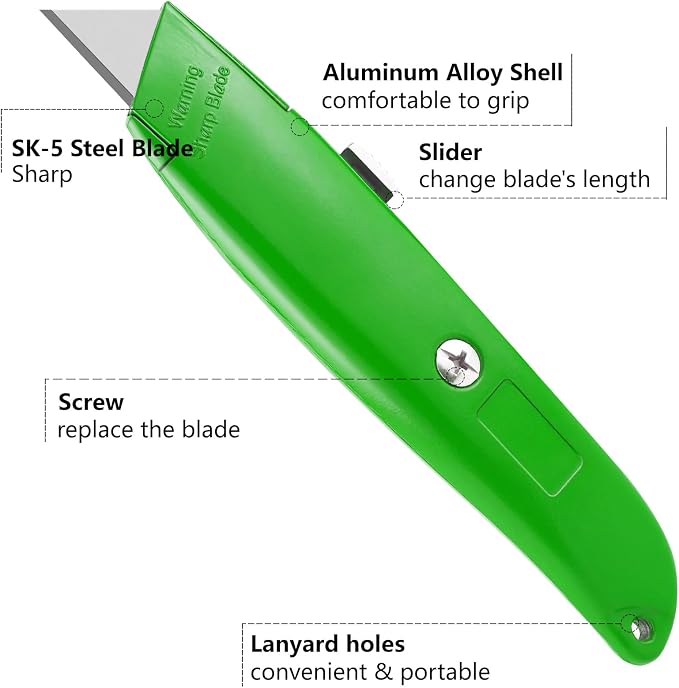 DIYSELF 2Pack Utility Knife Box Cutter Retractable Blade Heavy Duty PVC Pipe - Image 5