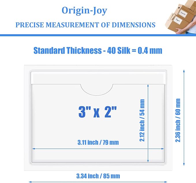 Origin-Joy 60 PCS Self Adhesive Index Card Pockets - Image 2