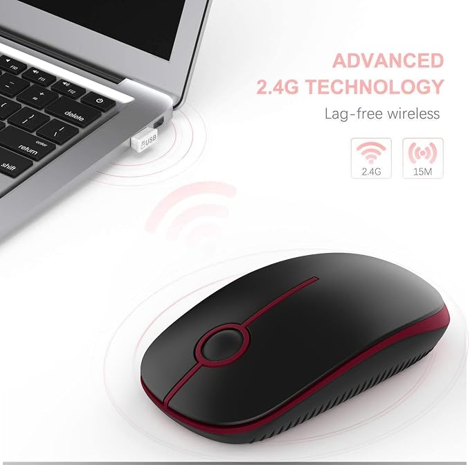 VssoPlor Wireless Mouse, 2.4G Slim Portable Quiet Computer Mice - Image 2