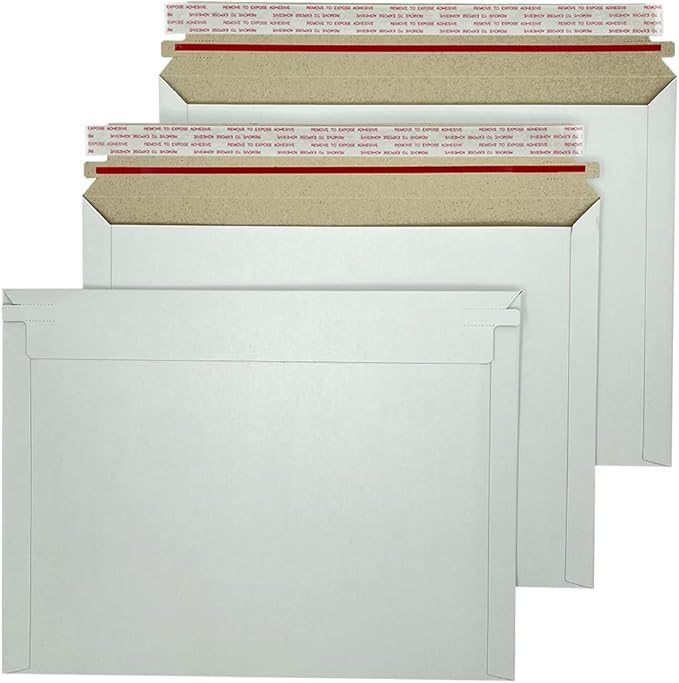 30 Pack White Rigid Mailers 12.5x9.45 Inches by Burasari