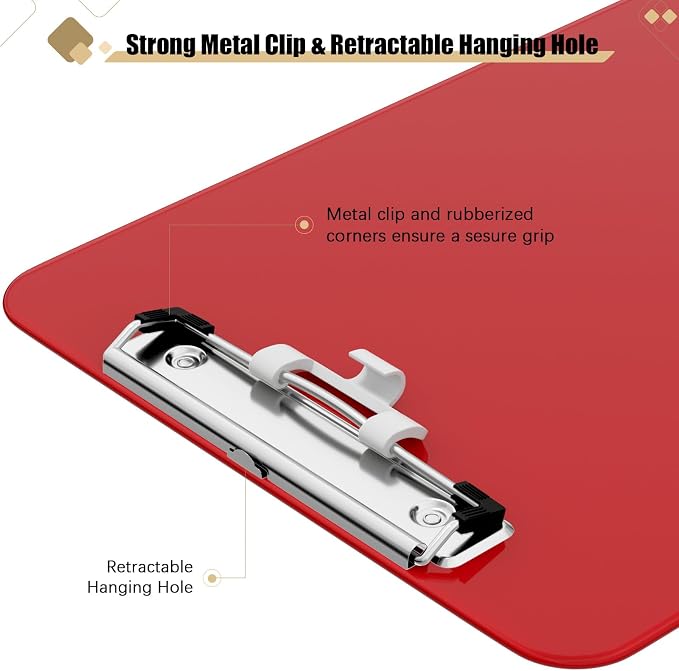 Hongri Plastic Clipboard with Pen Holder, Nurses and Women, Low Profile Clip - Image 5