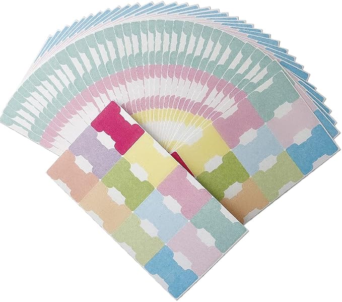 420 PCS Pastel Writable Index Tabs, 35 Sheets Smudge-Free Thickened Paper Tape by Qaxrocyn
