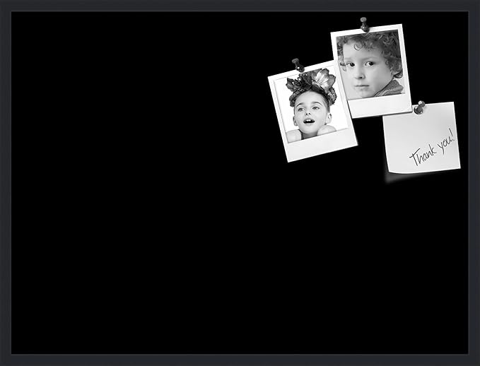 PinPix 40x30 Inch Cork Bulletin Board. This Decorative Framed Pin Board Comes with Solid Black Design and a Satin Black Frame. Ideal for Home Office Decor or Message Board (PinPix-622)-DeskLoop Office